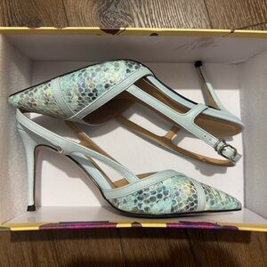 ECCO Women's Flowt LX Slide Sandals – Crocodile-Embossed Black Leather size 7